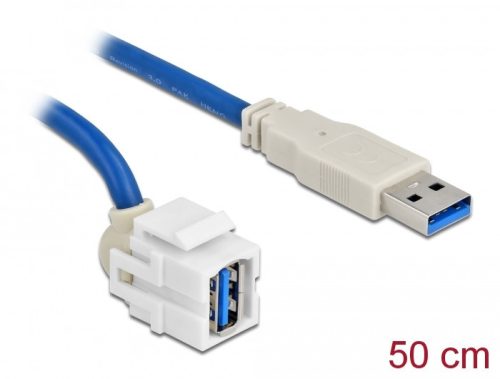 Delock Keystone modul, USB 3.0 A-csatlakozóhüvely 250  > USB 3.0 A-csatlakozódugó, kábellel