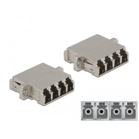   Delock LC optikai szálas csatlakozó Quad anya - LC Quad anya, egymódosú fém (DL-86875)