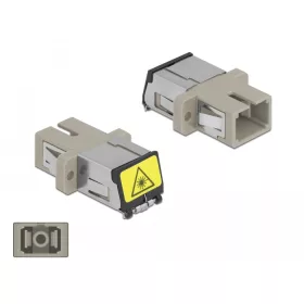   Delock SC optikai szálas csatlakozó Párosító lézervédő zárral / borítással Simplex anya - SC Simplex (DL-86889)