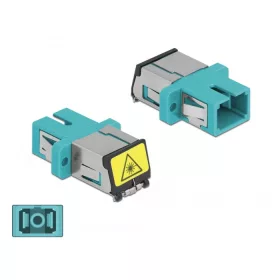   Delock SC optikai szálas csatlakozó Párosító lézervédő zárral / borítással Simplex anya - SC Simplex (DL-86890)