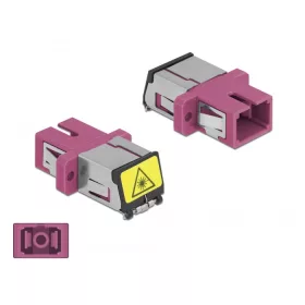   Delock SC optikai szálas csatlakozó Párosító lézervédő zárral / borítással Simplex anya - SC Simplex (DL-86891)