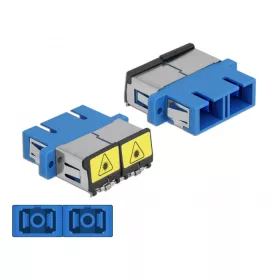   Delock SC optikai szálas csatlakozó Párosító lézervédő zárral / borítással Duplex anya - SC Duplex a (DL-86893)