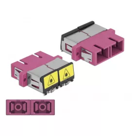   Delock SC optikai szálas csatlakozó Párosító lézervédő zárral / borítással Duplex anya - SC Duplex a (DL-86896)