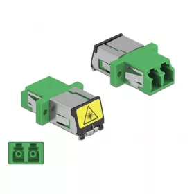   Delock SC optikai szálas csatlakozó Párosító lézervédő zárral / borítással Duplex anya - LC Duplex a (DL-86897)