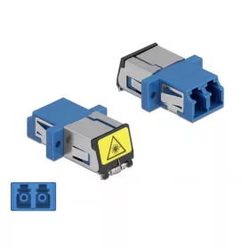   Delock LC optikai szálas csatlakozó Párosító lézervédő zárral / borítással Duplex anya - LC Duplex a (DL-86898)