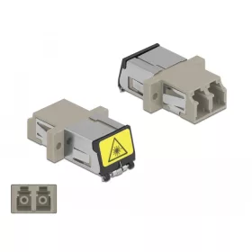   Delock LC optikai szálas csatlakozó Párosító lézervédő zárral / borítással Duplex anya - LC Duplex a (DL-86899)