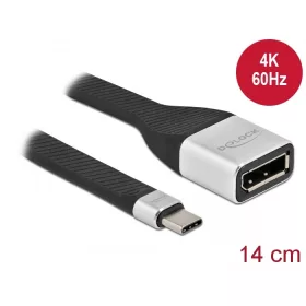   Delock FPC lapos csík kábel USB Type-C  - DisplayPort (DP Alt Mode) 4K 60 Hz 14 cm (DL-86934)