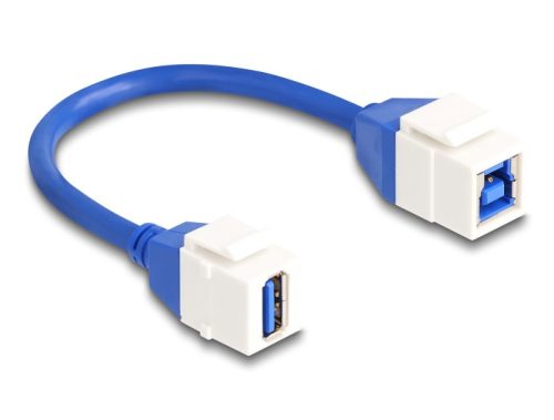 Delock Keystone modul USB kábel 5 Gbps A-típusú USB anya   B-típusú USB anya 20 cm, kék