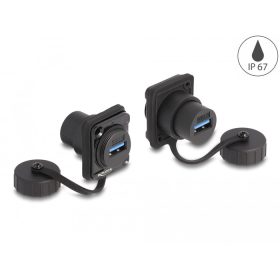   Delock D-típusú Modul USB 3.2 Gen 1 A-típusú anya   USB 3.2 Gen 1 A-típusú anya védő fedéllel IP67 (DL-86971)
