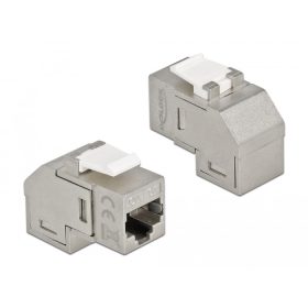   Delock Keystone modul, RJ45-aljzat - RJ45-aljzat, Cat.6A, 90 fokos szögű (DL-86997)