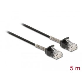   Delock Görbítés védelemmel ellátott kábel RJ45 apa - RJ45 apa Cat.6A, 5 m hosszú, fekete (DL-87021)