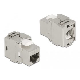   Delock Eszközmentes, 180 -os, fém Keystone modul RJ45 anya - LSA Cat.6A (DL-87036)