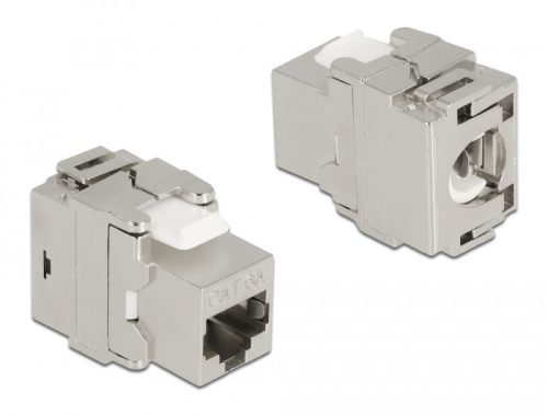 Delock Eszközmentes, 180 -os, fém Keystone modul RJ45 anya - LSA Cat.6A