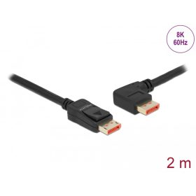   Delock DisplayPort kábel egyenes csatlakozódugóval - balra néző csatlakozódugóval 8K 60 Hz 2 m (DL-87046)