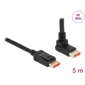   Delock DisplayPort kábel egyenes csatlakozódugóval - csatlakozódugóval 90  ívelt felfelé 8K 60 Hz 5 (DL-87057)