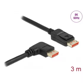   Delock DisplayPort kábel egyenes csatlakozódugóval - jobbra néző csatlakozódugóval 8K 60 Hz 3 m (DL-87067)
