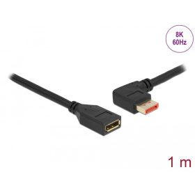  Delock DisplayPort bővítőkábel balra néző csatlakozódugóval - csatlakozóhüvellyel 8K 60 Hz 1 m (DL-87073)