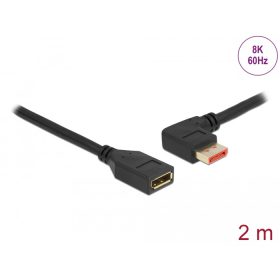   Delock DisplayPort bővítőkábel balra néző csatlakozódugóval - csatlakozóhüvellyel 8K 60 Hz 2 m (DL-87075)