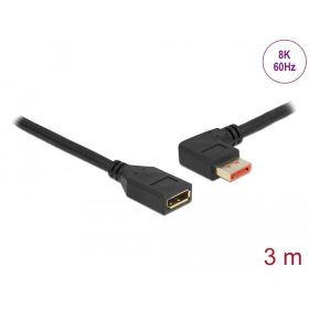   Delock DisplayPort bővítőkábel balra néző csatlakozódugóval - csatlakozóhüvellyel 8K 60 Hz 3 m (DL-87076)