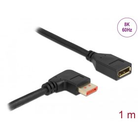   Delock DisplayPort bővítőkábel jobbra néző csatlakozódugóval - csatlakozóhüvellyel 8K 60 Hz 1 m (DL-87077)