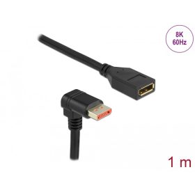   Delock DisplayPort bővítőkábel csatlakozódugóval 90  ívelt lefelé - csatlakozóhüvellyel 8K 60 Hz 1 m (DL-87087)