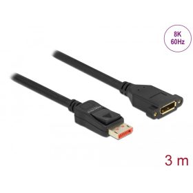   Delock DisplayPort bővítőkábel panelrögzítés 8K 60 Hz 3 m (DL-87098)