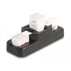   Delock Keystone LSA szett klipszes tartóval RJ45 / RJ11 Cat.6 fekete (DL-87104)