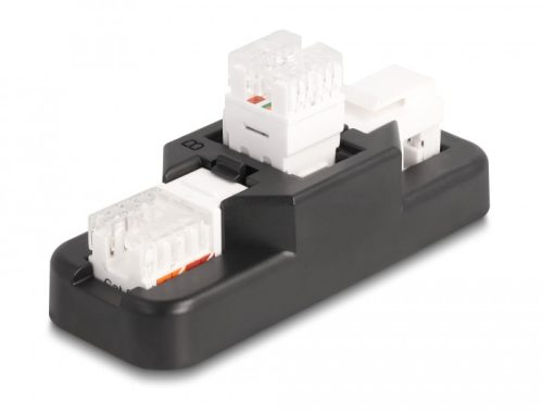 Delock Keystone LSA szett klipszes tartóval RJ45 / RJ11 Cat.6 fekete