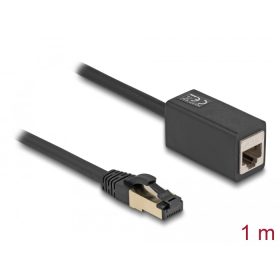   Delock hálózati hosszabbítókábel RJ45 csatlakozó az RJ45 jackhez Cat.8.1 S/FTP 1 m fekete (DL-87105)