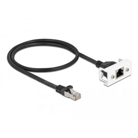   Delock Cat.6A hálózat kibővítő kábel Easy 45 modulhoz S/FTP RJ45 apa - RJ45 anya, 50 cm, fekete (DL-87110)