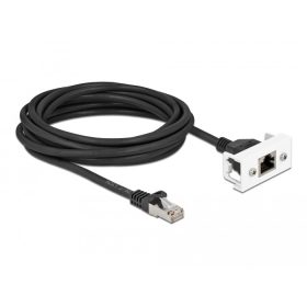   Delock Cat.6A hálózat kibővítő kábel Easy 45 modulhoz S/FTP RJ45 apa - RJ45 anya, 5 m, fekete (DL-87123)