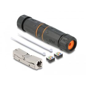   Delock kábelcsatlakozó LSA-LSA Cat.6A IP68 vízálló fekete (DL-87186)