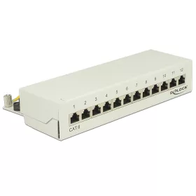 Delock asztali patch panel 12 Port Cat.6 szürke (DL-87292)
