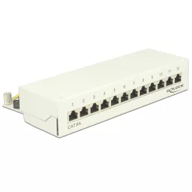   Delock asztali patch panel 12 portos Cat.6A fehér (DL-87679)