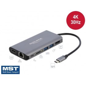   Delock USB Type-C  dokkolóállomás 4K - HDMI / DP / USB 3.0 / SD / LAN / PD 3.0 (DL-87683)