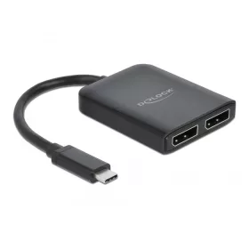  Delock Elosztó USB Type-C  csatlakozóval (DP alternatív mód támogatás)   2 db. DisplayPort MST / VXP (DL-87754)