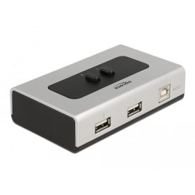   Delock Kétirányú USB 2.0 switch 1 db. B-típusú anya   2 db. A-típusú anya kézi átkapcsolással (DL-87760)