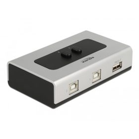   Delock Kétirányú USB 2.0 switch 2 db. B-típusú anya - 1 db. A-típus anya kézi átkapcsolással (DL-87761)