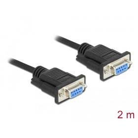   Delock Soros RS-232 D-Sub 9 kábel anya - anya null modem vékony csatlakozó kerettel - CTS / RTS auto (DL-87785)