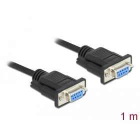   Delock Soros RS-232 D-Sub 9 kábel anya - anya null modem vékony csatlakozó kerettel - CTS / RTS auto (DL-87786)