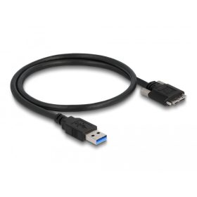   Delock Kábel USB 3.0 A-Típusú dugó - Micro-B Típusú dugó csavarokkal ellátott 0,5 m (DL-87798)