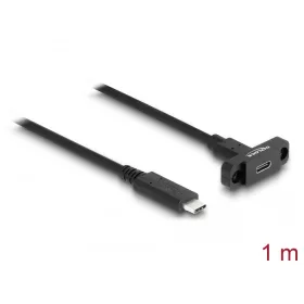   Delock SuperSpeed USB 10 Gbps (USB 3.2 Gen 2) USB Type-C  kábel apa-anya 1 m panel-csatlakozójú fekete (DL-87824)