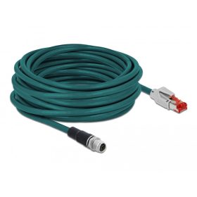   Delock Hálózati kábel M12 8 tűs X-kódú RJ45 csatlakozóhoz PVC borítás 10 m hosszú (DL-87845)