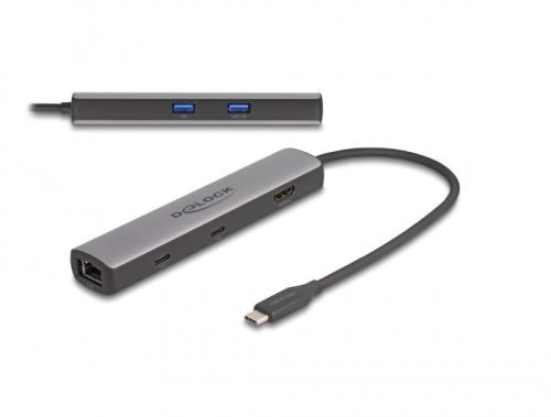 Delock USB 40 Gbps USB Type-C  dokkolóállomás 8K - HDMI / USB 10 Gbps / 2,5 Gigabit LAN / PD 3.0 100 W
