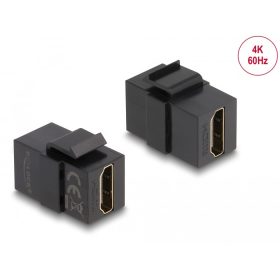   Delock Keystone modul, HDMI-csatlakozóhüvely > HDMI-csatlakozóhüvely, fekete (DL-87875)