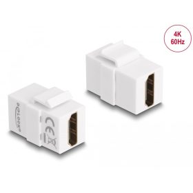   Delock Keystone modul, HDMI-csatlakozóhüvely > HDMI-csatlakozóhüvely, fehér (DL-87876)