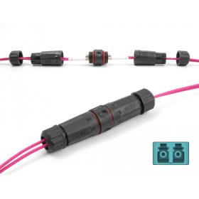   Delock optikai szálas kábel csatlakozó LC duplex anya LC duplex anya OM3 vízálló (DL-87878)