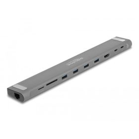   Delock USB Type-C , vékony dokkoló állomás 4K - HDMI / USB 3.2 Gen 1 / LAN / SD / PD 3.0 (DL-87895)