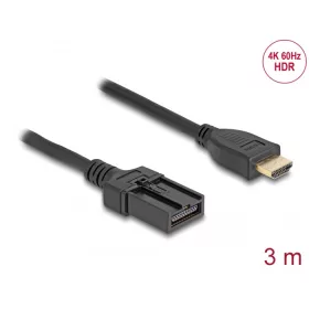   Delock HDMI önműködő kábel HDMI-A apa - HDMI-E apa kapcsolattal 3 m, 4K 60 Hz-s (DL-87906)