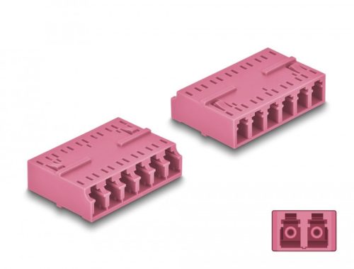 Delock Optikai szál kapcsolódás HD LC Hexaplex anya - LC Hexaplex anya ibolya
